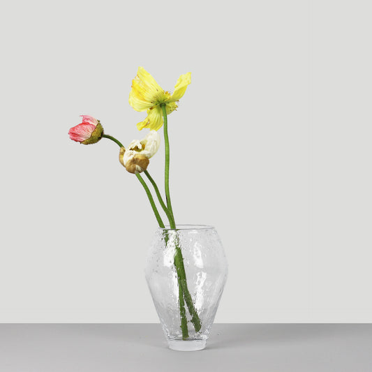 Crushed Glass Vase, Small - Clear