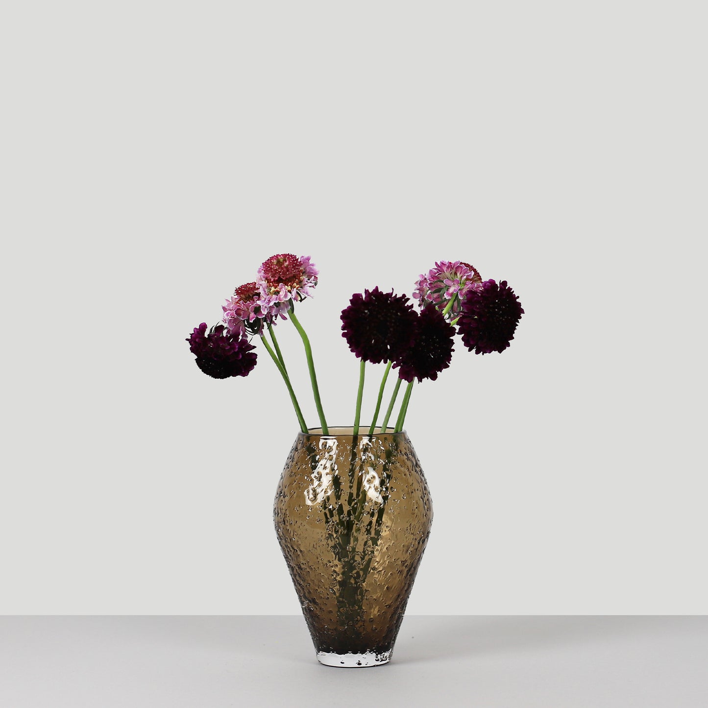 Crushed Glass Vase, Small - Sepia brown