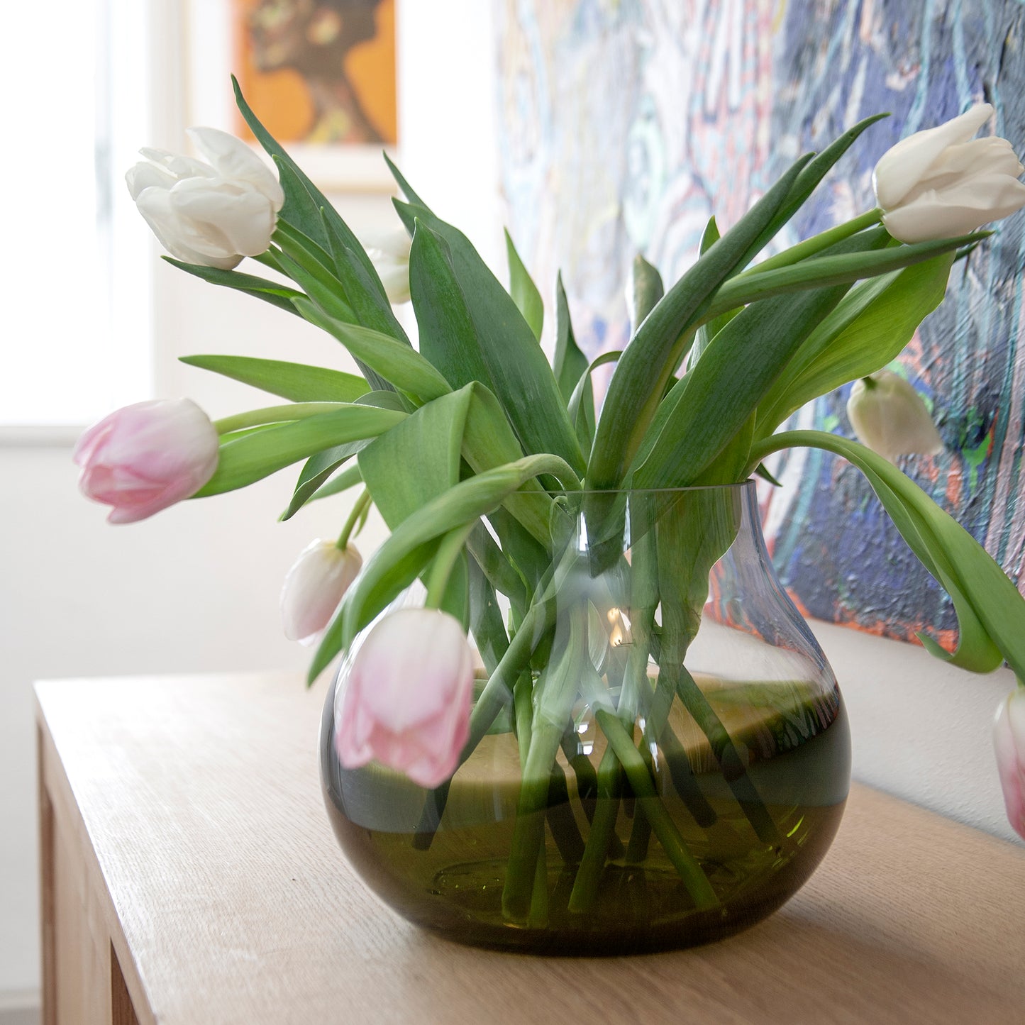 Flower Vase no. 23 - Moss green