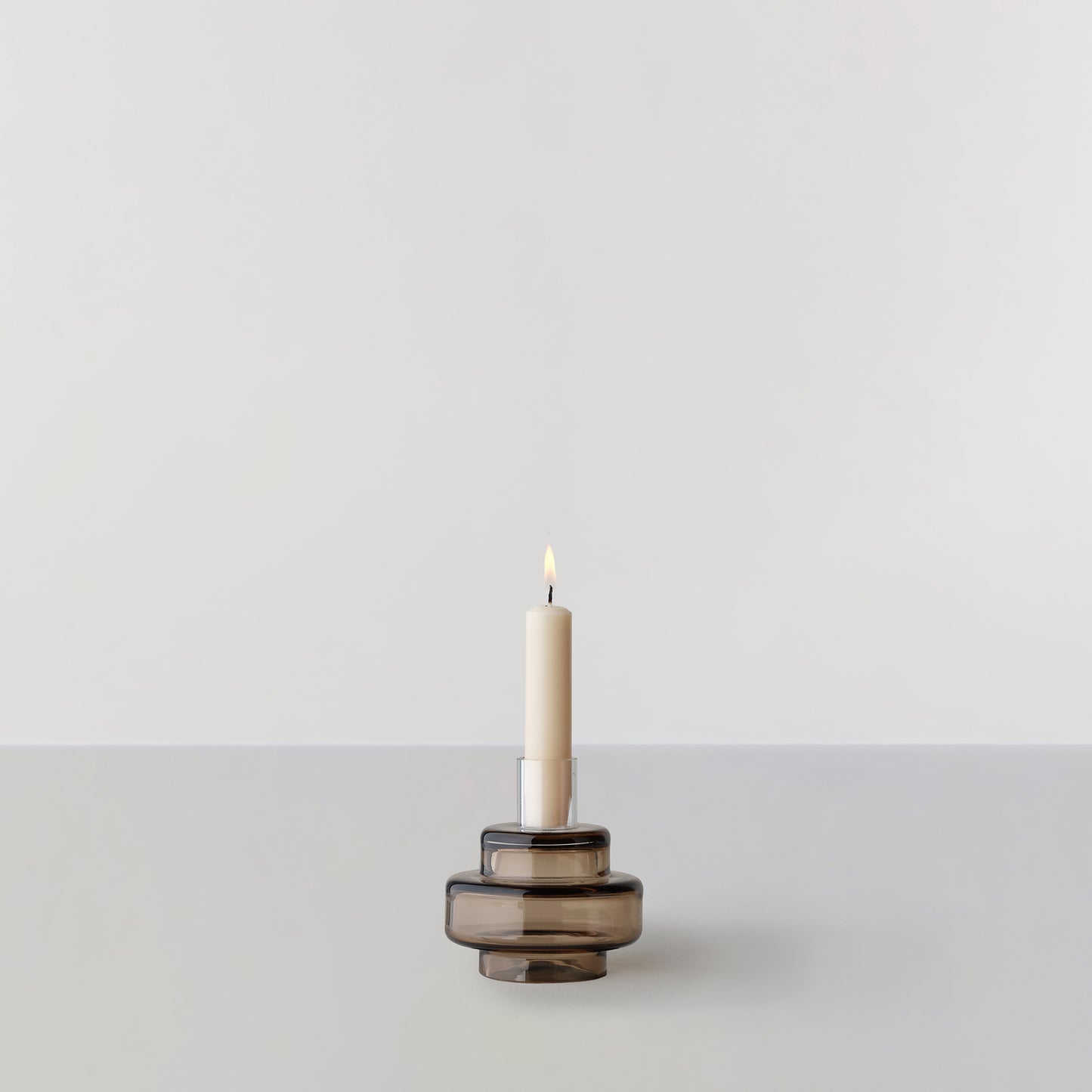 Glass Candlestick no. 54 - Sepia brown